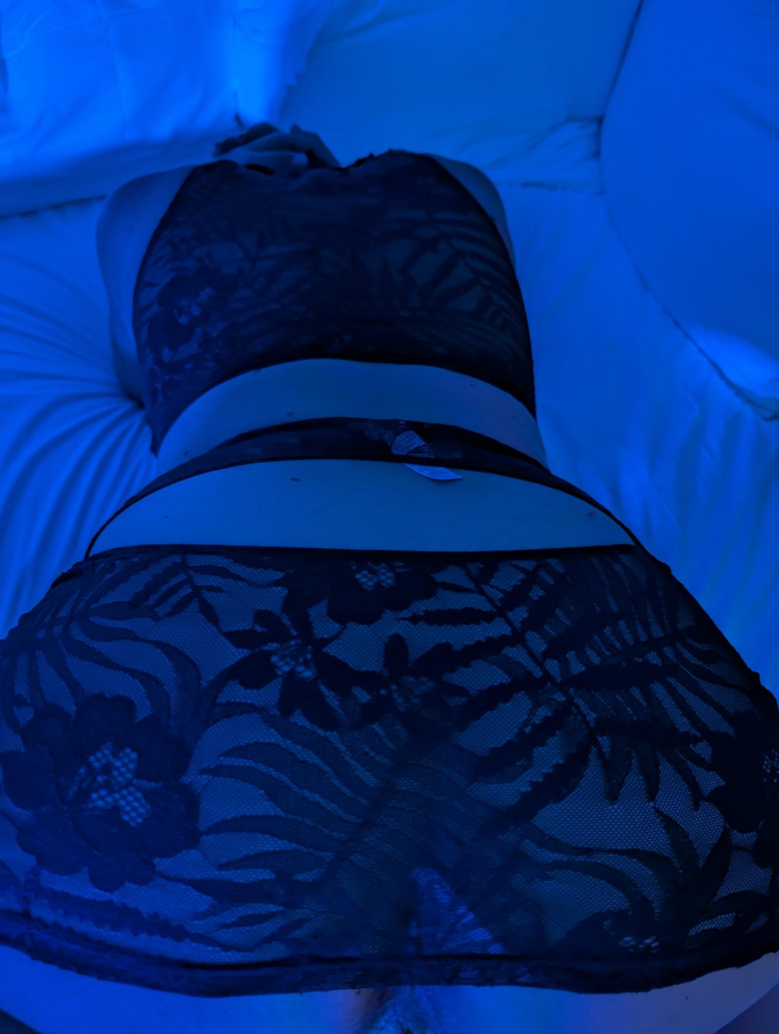 Dirty Blonde hotwife showing tits and ass with her new lingerie while smoke #ThTGschE